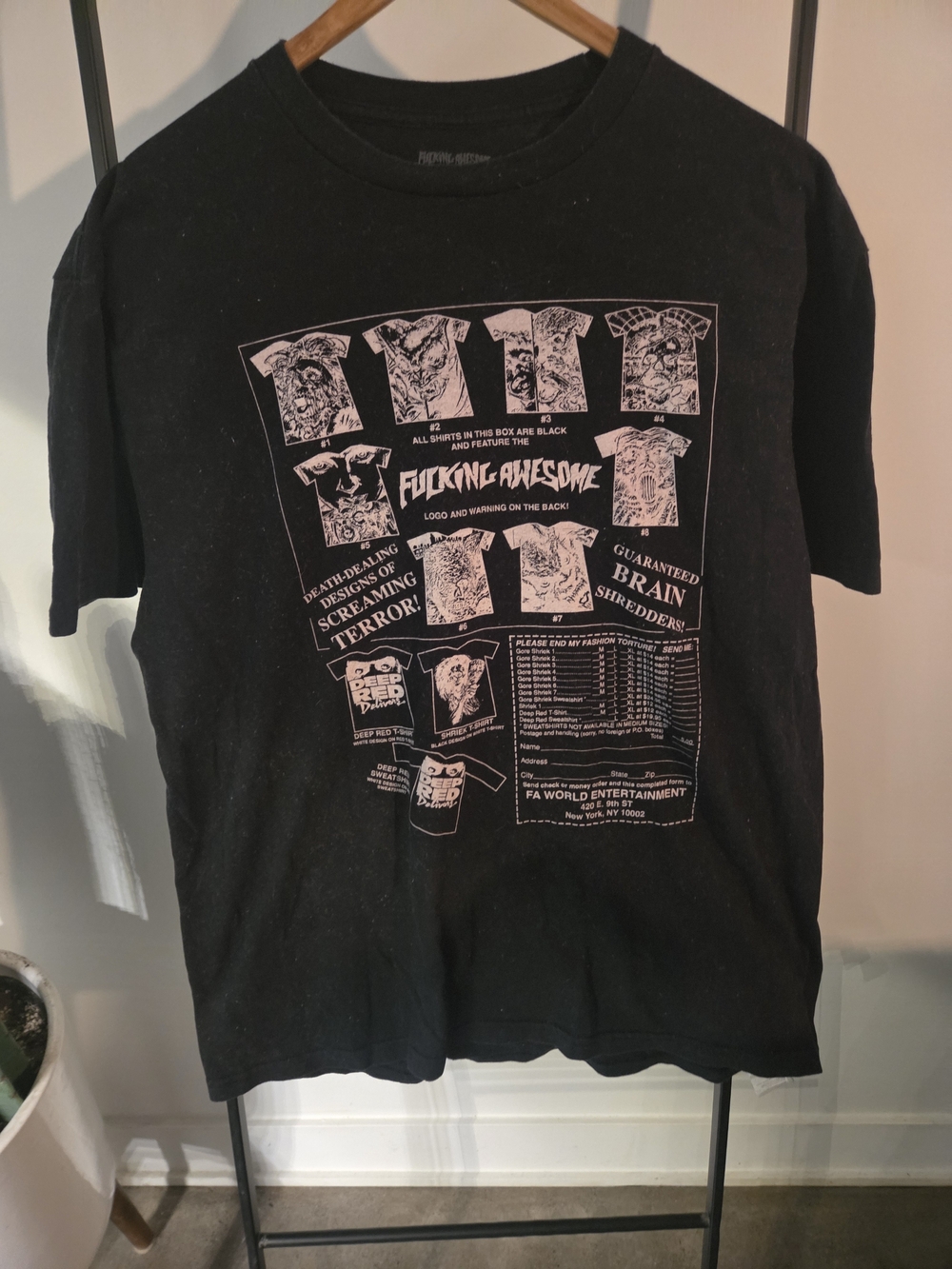 FA Black Tee with Pink Graphic Print - Men's Short Sleeve Shirt